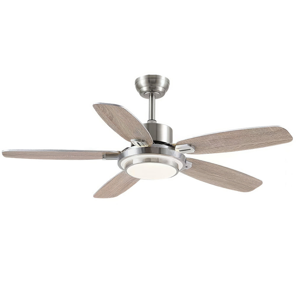 50 inch Ceiling Fan with Light  Quiet Reversible DC Motor 5 Dual Finish Blades Dimmable 3 Color LED for Bedroom Living Room Indoor