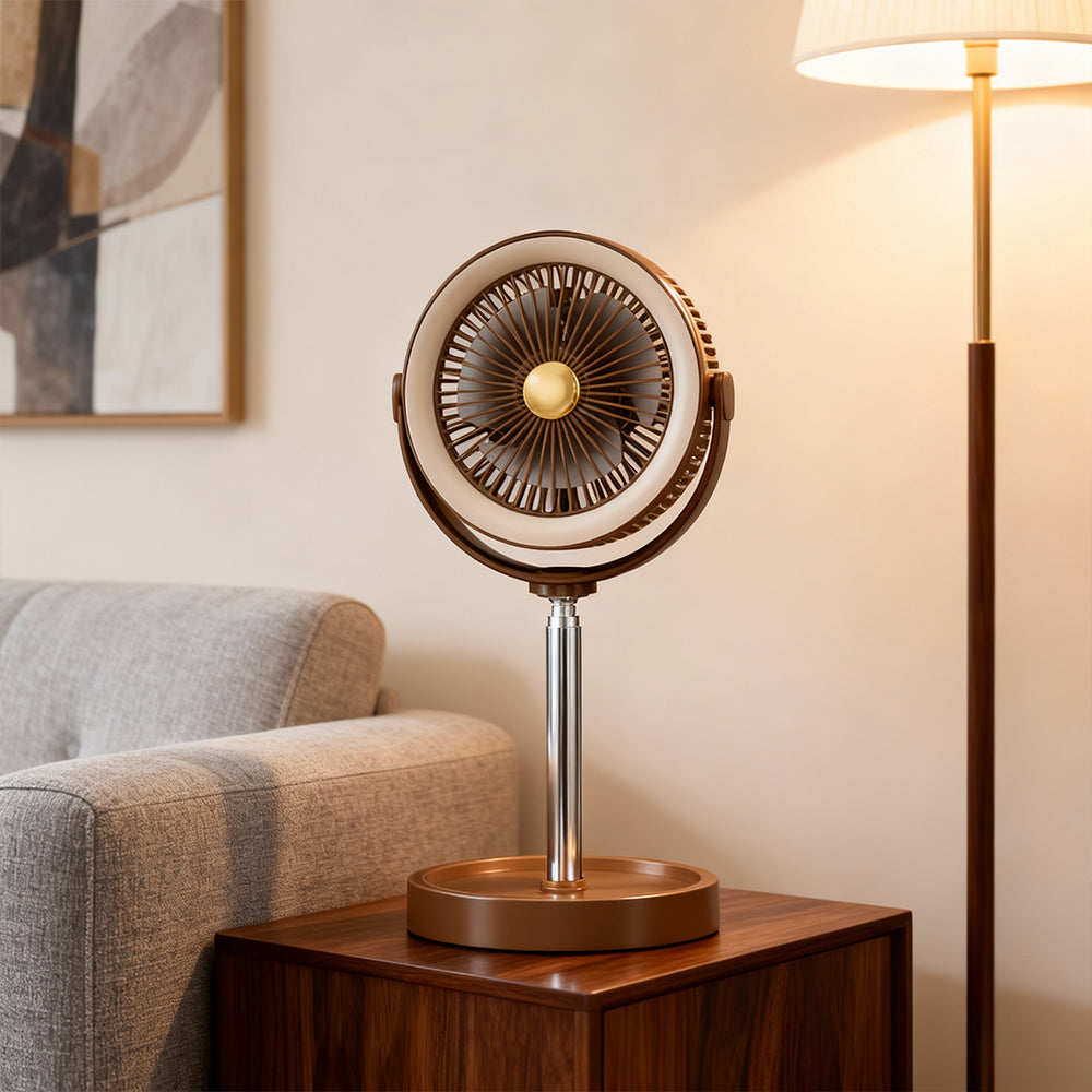 Portable Rechargeable Standing and Desk Fan Adjustable Height 3 Speeds