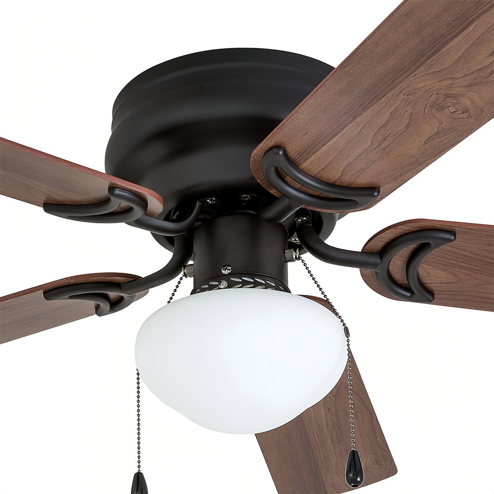 42 Indoor LED Ceiling Fan with Light Pull Chain Reversible Blades