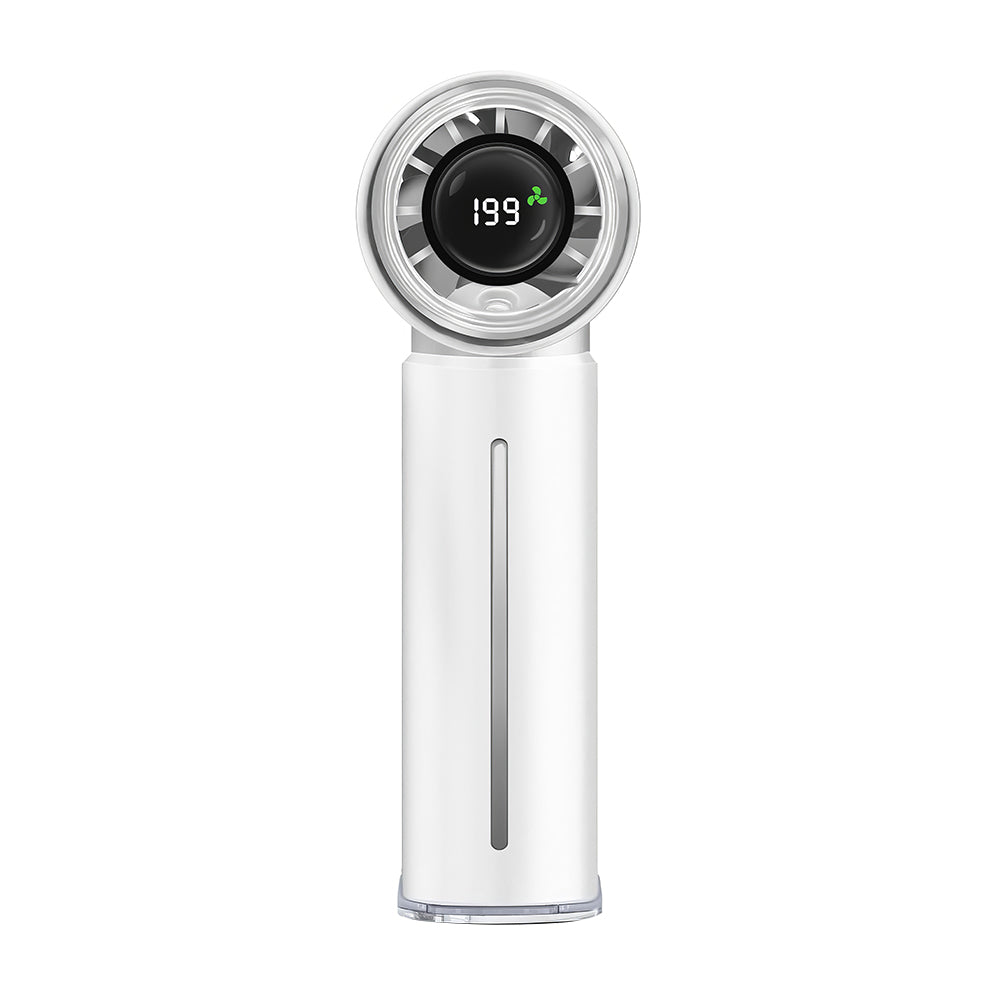 Portable Misting Fan Mini Handheld Rechargeable Fan with 5000mAh Battery Adjustable Speed Digital Display for Travel Outdoor Home and Office
