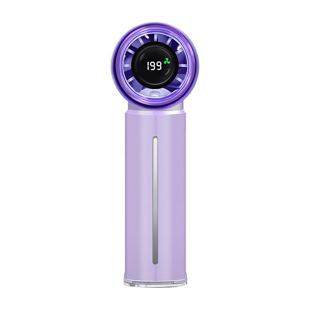 Portable Misting Fan Mini Handheld Rechargeable Fan with 5000mAh Battery Adjustable Speed Digital Display for Travel Outdoor Home and Office