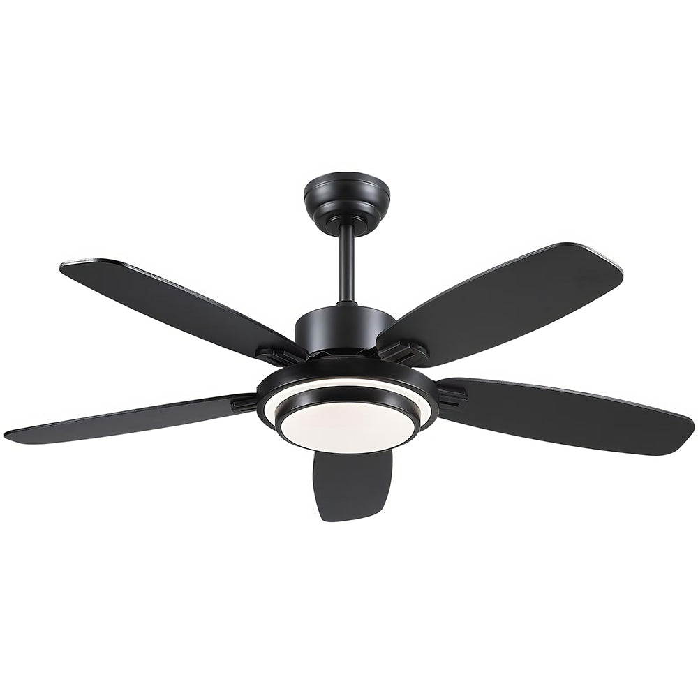 50 inch Ceiling Fan with Light  Quiet Reversible DC Motor 5 Dual Finish Blades Dimmable 3 Color LED for Bedroom Living Room Indoor