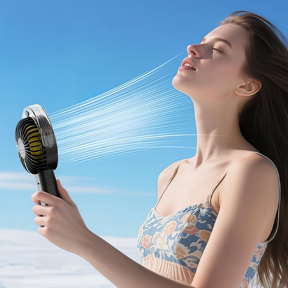 Handheld Portable Misting Fan with 4000mAh Rechargeable Battery 4 Speeds