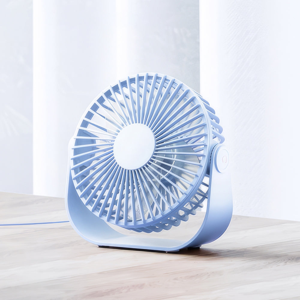 USB Desk Fan Portable 3 Speeds Quiet 90 Degree Rotate Personal Fan