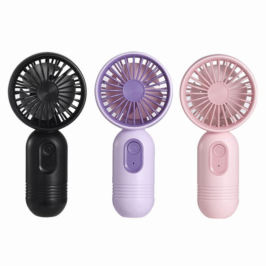 3 Pack Mini USB Fans Cute Handheld 3 Speed Rechargeable Fans Black Purple Pink
